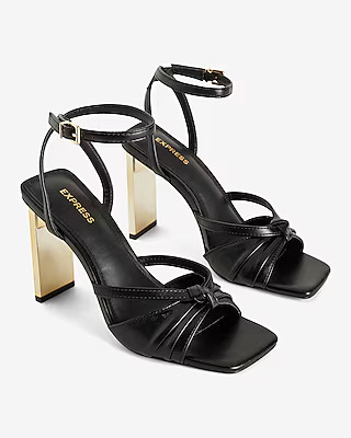 Strappy Gold Heeled Sandals | Express