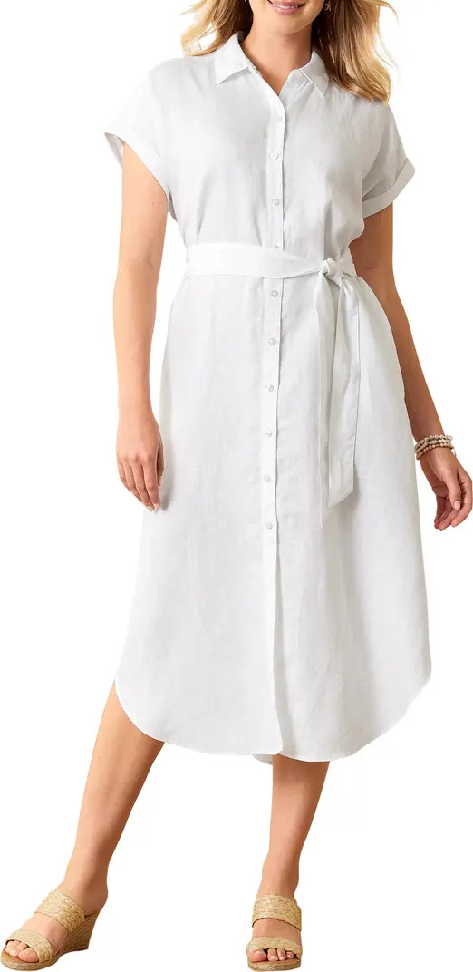 Coastalina Linen Midi Shirtdress | Nordstrom