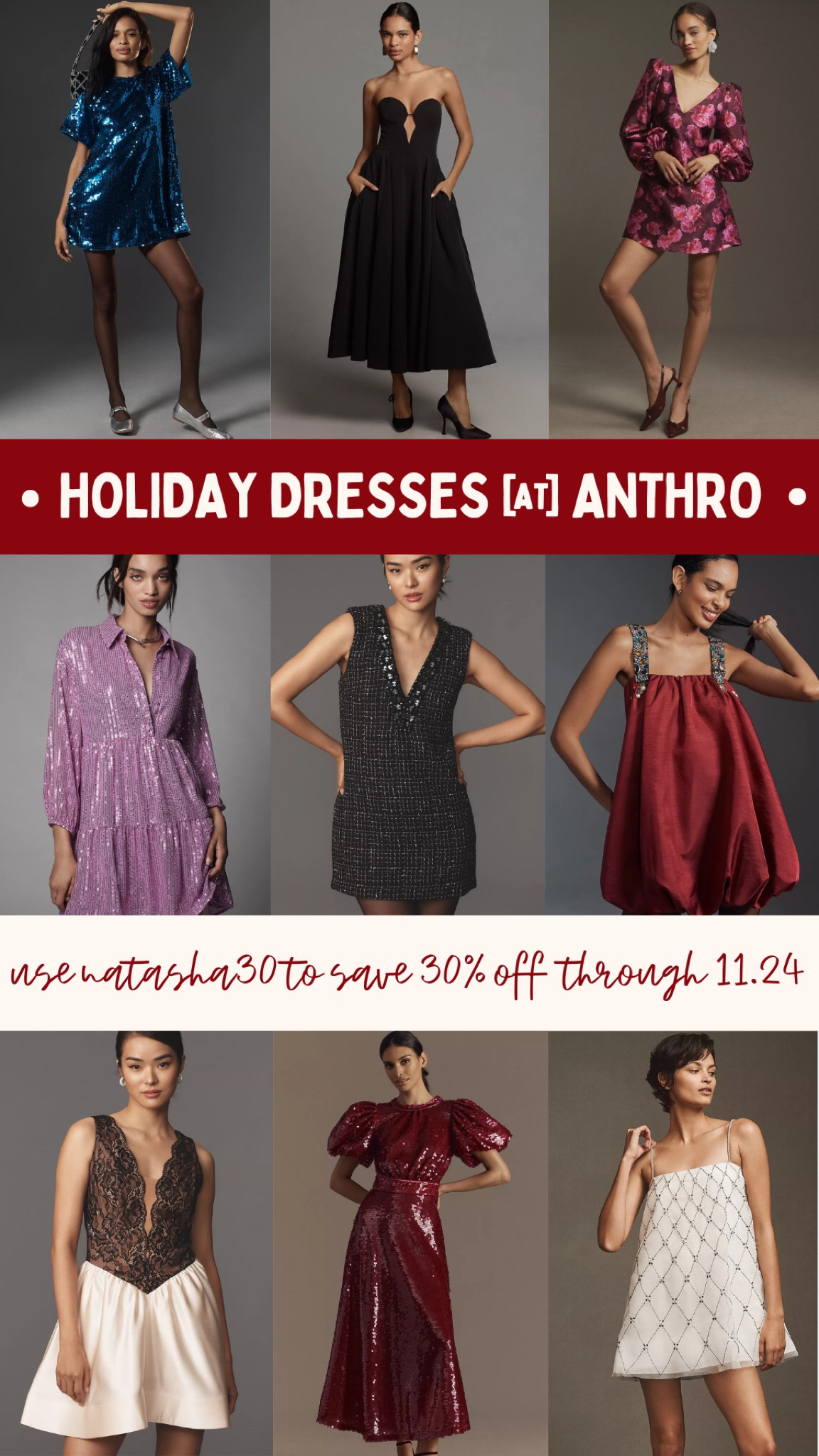 anthro holiday dresses, now all 30% off with natasha30 ||  

#LTKHoliday #LTKCyberWeek #LTKGiftGuide