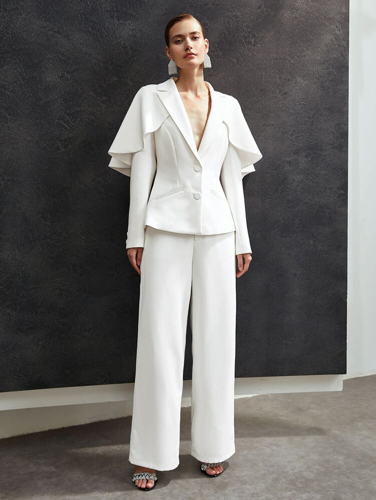 MOTF X Christian Siriano Blazer fête cape à volants
       
              
              75.99... | SHEIN