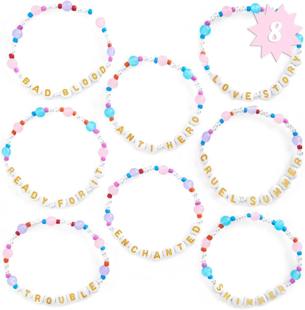 xo, Fetti Party Friendship Bracelets - 8 count | Eras Beaded Party Favor, Goodie Bag, Bachelorett... | Amazon (US)