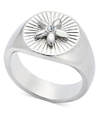 Rhodium-Plated Starfish Signet Ring | Macy's