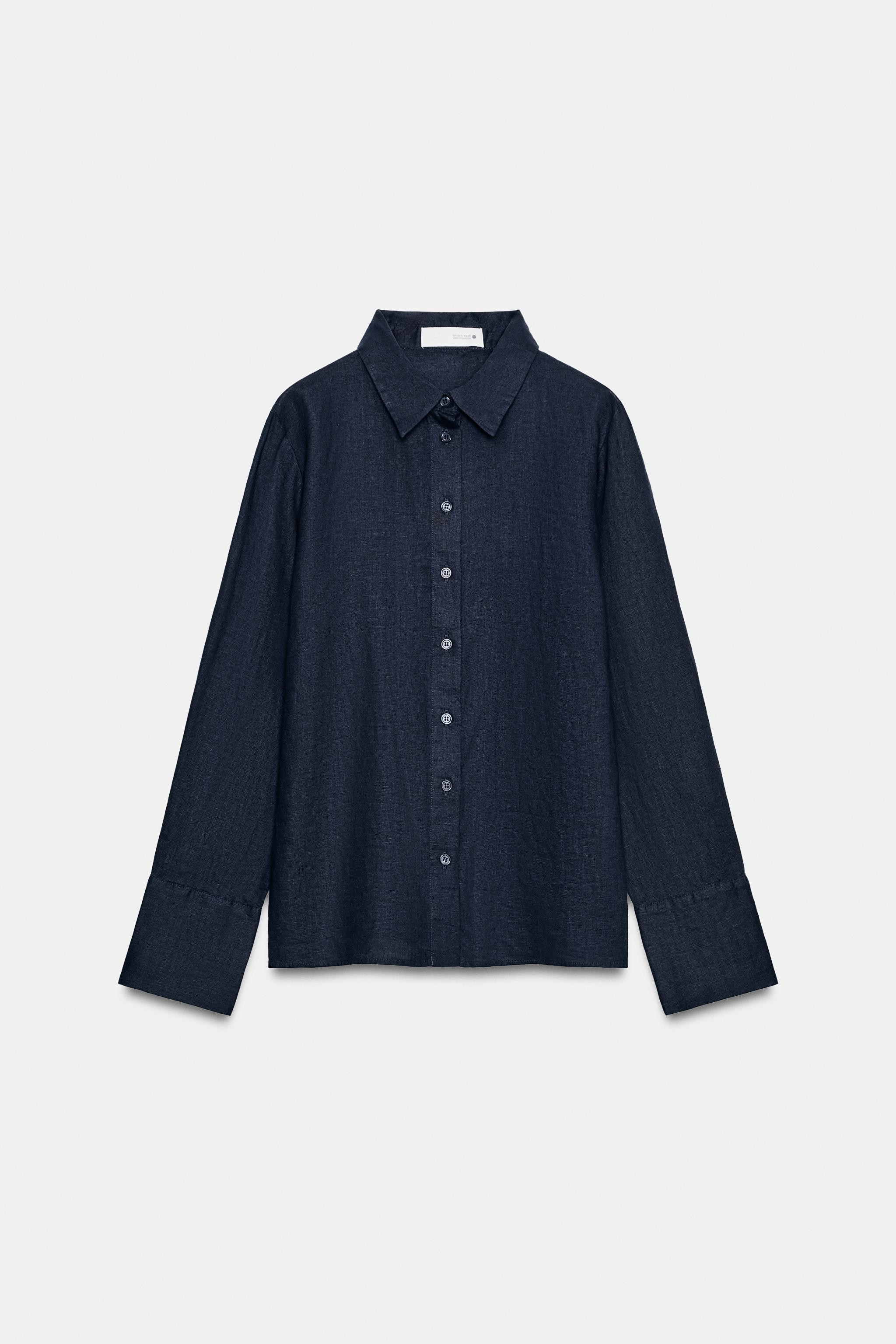 Model height: 179 cmZARA WOMAN COLLECTIONShirt with main fabric made of linen yarn. Lapel collar ... | Zara Canada