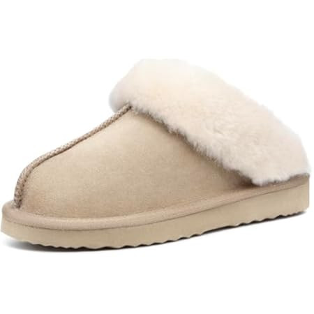 Dearfoams Women's Fireside Sydney Shearling Fur Indoor/Outdoor Scuff Slipper with Wide Widths | Amazon (US)