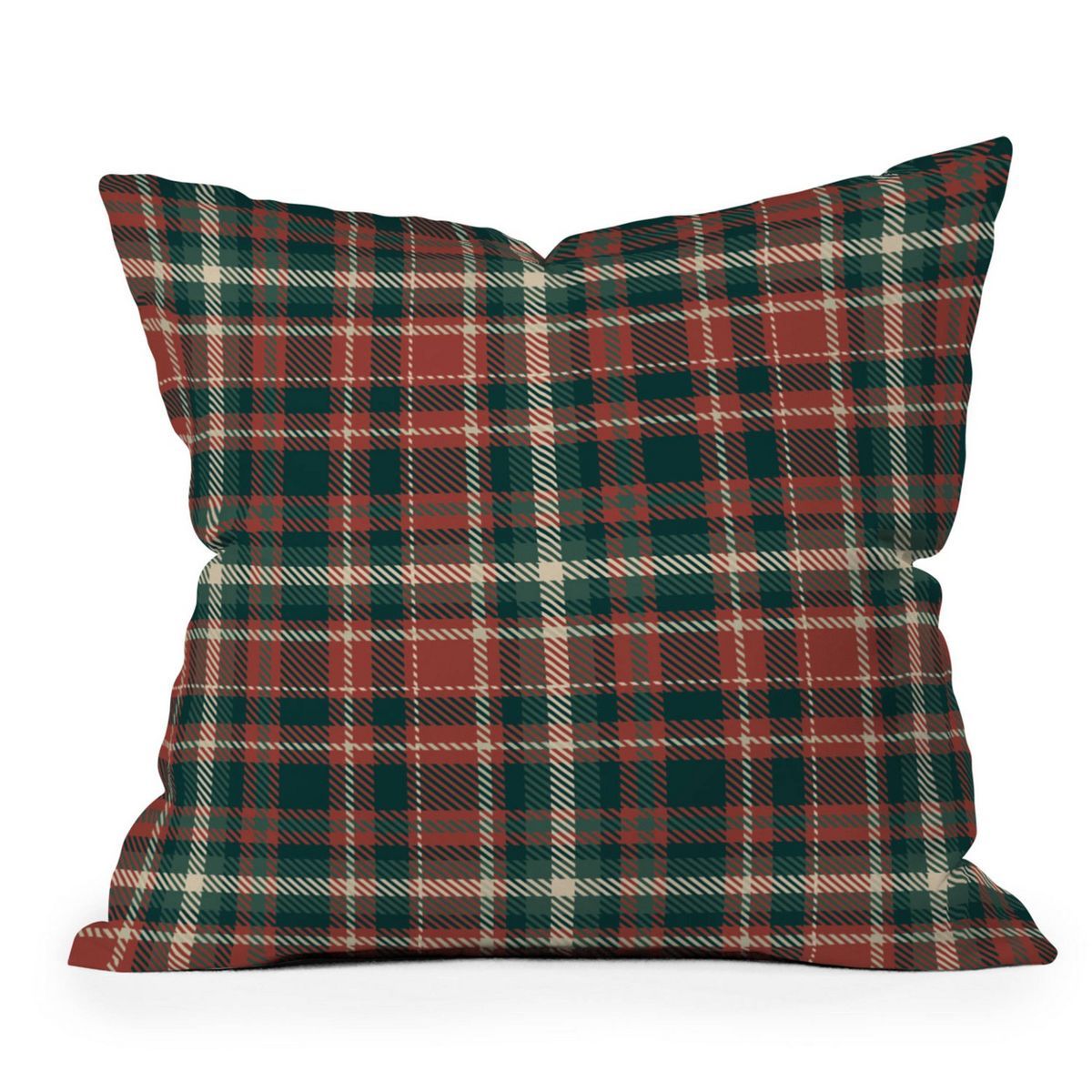 16"x16" Avenie Vintage Christmas Plaid Square Throw Pillow Red - Deny Designs | Target