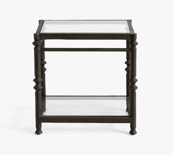 Estelle Rectangular Glass Side Table (17.5") | Pottery Barn (US)