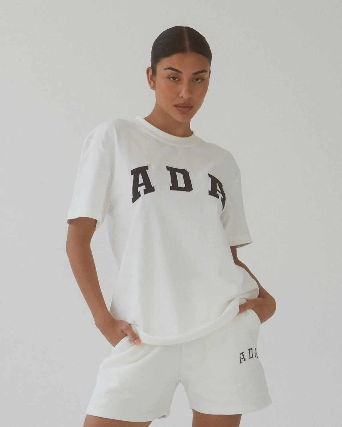 ADA Short Sleeve Oversized T-shirt - White | Adanola UK