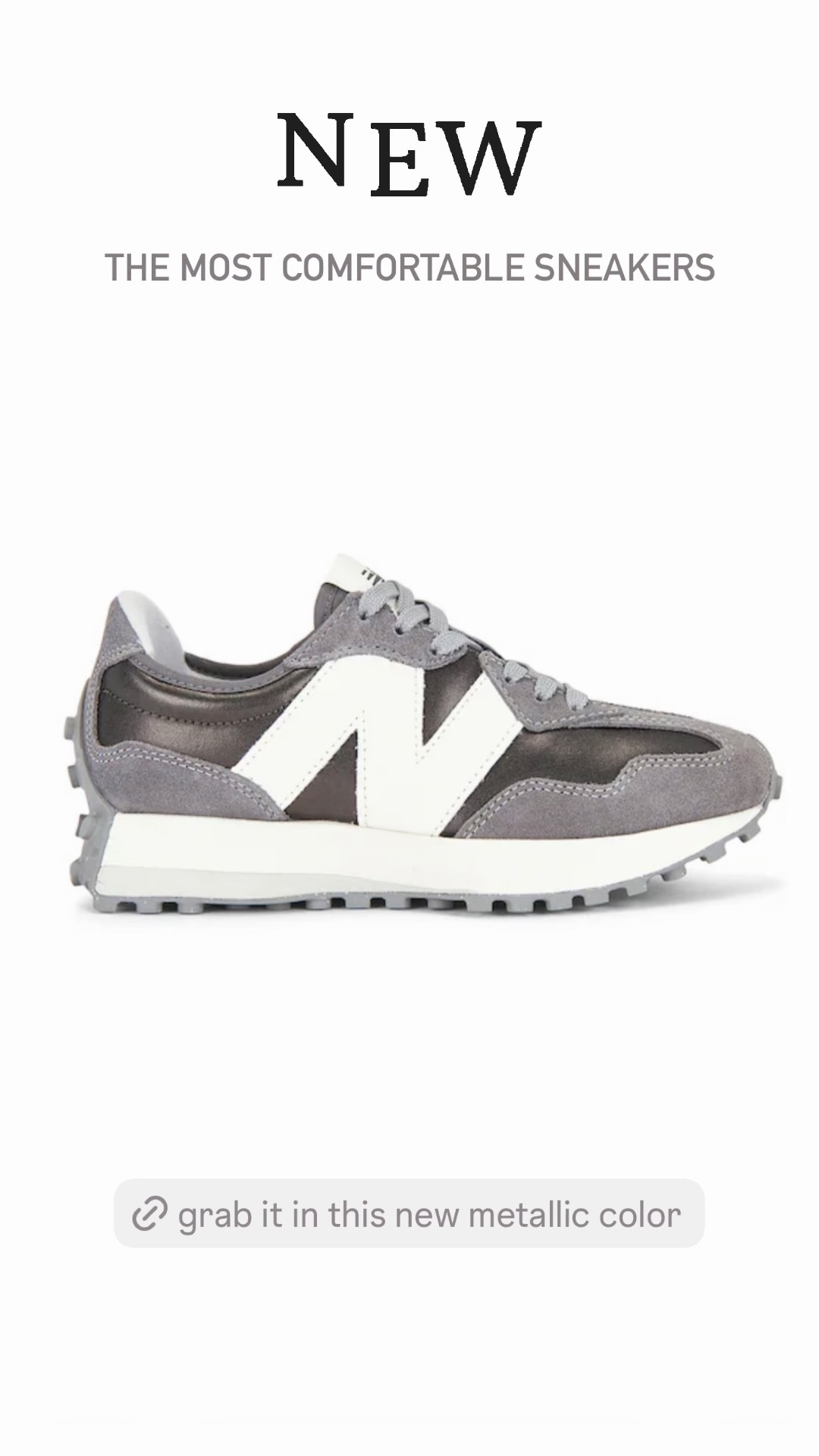 The most comfortable sneakers! Feels like you’re walking on clouds. Grab it in this new metallic color before it sells out. 

New Balance 327 sneakers, grey sneakers, ootd, The Stylizt 



#LTKootd #LTKTravel #LTKdayinmylife