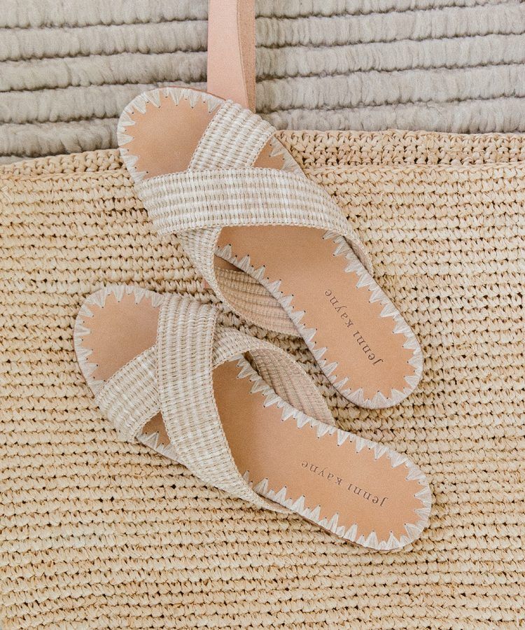 Raffia Crossover Sandal - Natural | Jenni Kayne | Jenni Kayne