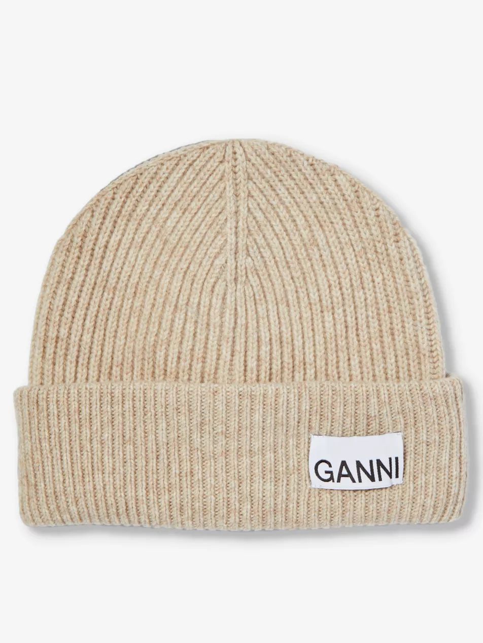 Logo-patch wool, recycled-wool and recycled-polyamide beanie | Selfridges