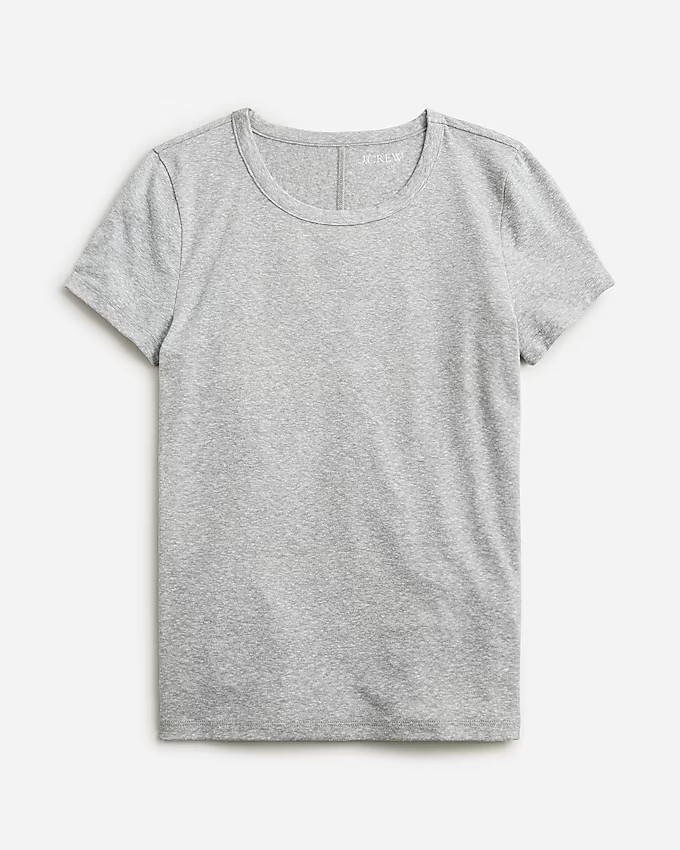 Stretch linen-blend crewneck T-shirt | J. Crew US
