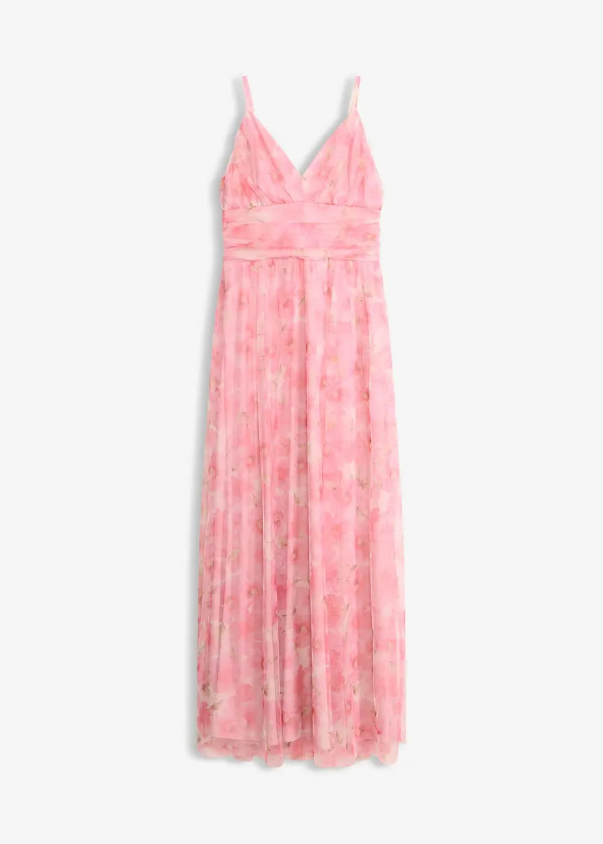 Romantisch und feminin: Maxikleid aus zartem T\u00fcll mit gekr\u00e4useltem Taillen-Einsatz | Bonprix DE