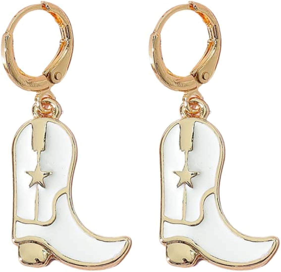 Cute Cowgirl Boot Hat Earrings Enamel Western Cowboy Dangle Drop Earrings | Amazon (US)