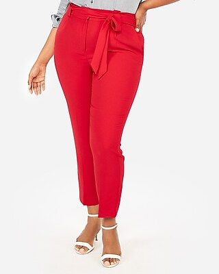 High Waisted Sash Waist Ankle Pant | Express