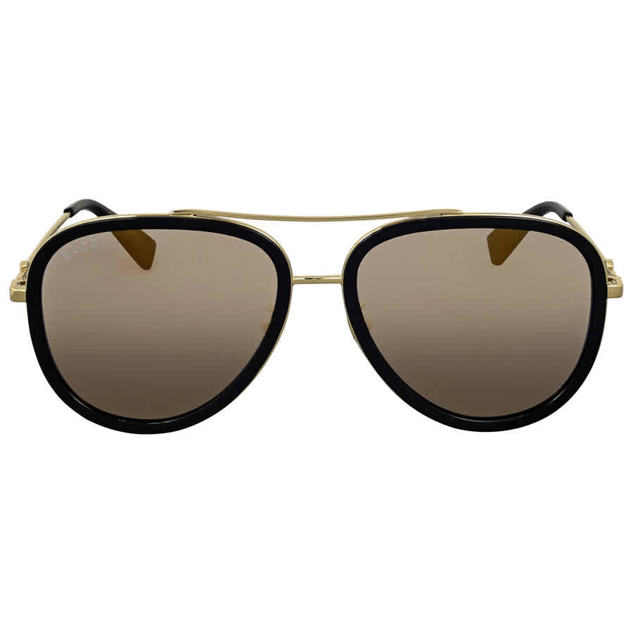 Gucci Gold Aviator Ladies Sunglasses GG0062S 001 57 | Jomashop.com & JomaDeals.com