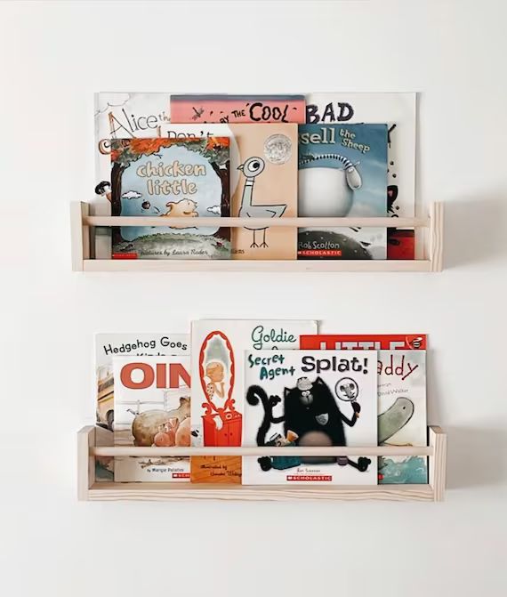 Nursery Bookshelf . Single Book Ledge for Kids Room . Record Shelf . Children's Wall Shelf . Wood... | Etsy (US)