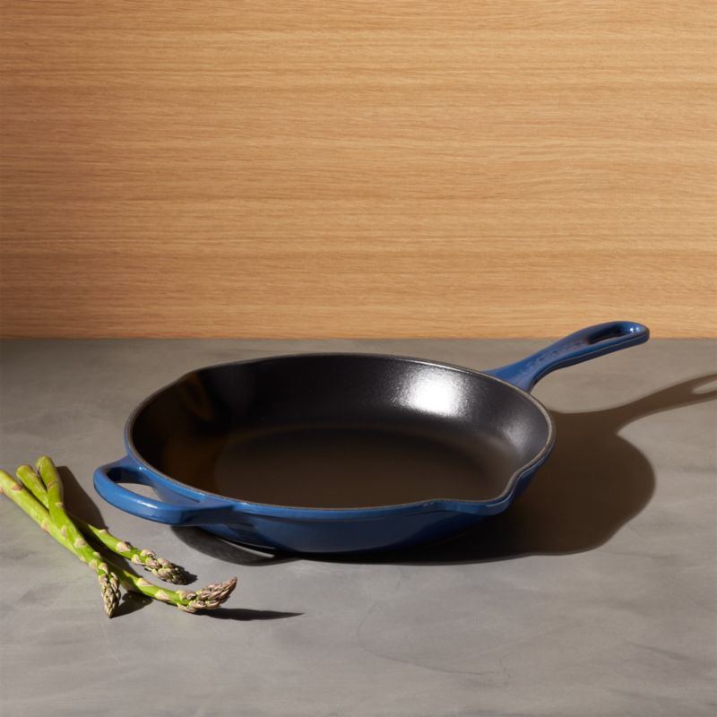 Le Creuset Signature 10.25" Ink Blue Enameled Cast Iron Skillet + Reviews | Crate & Barrel | Crate & Barrel
