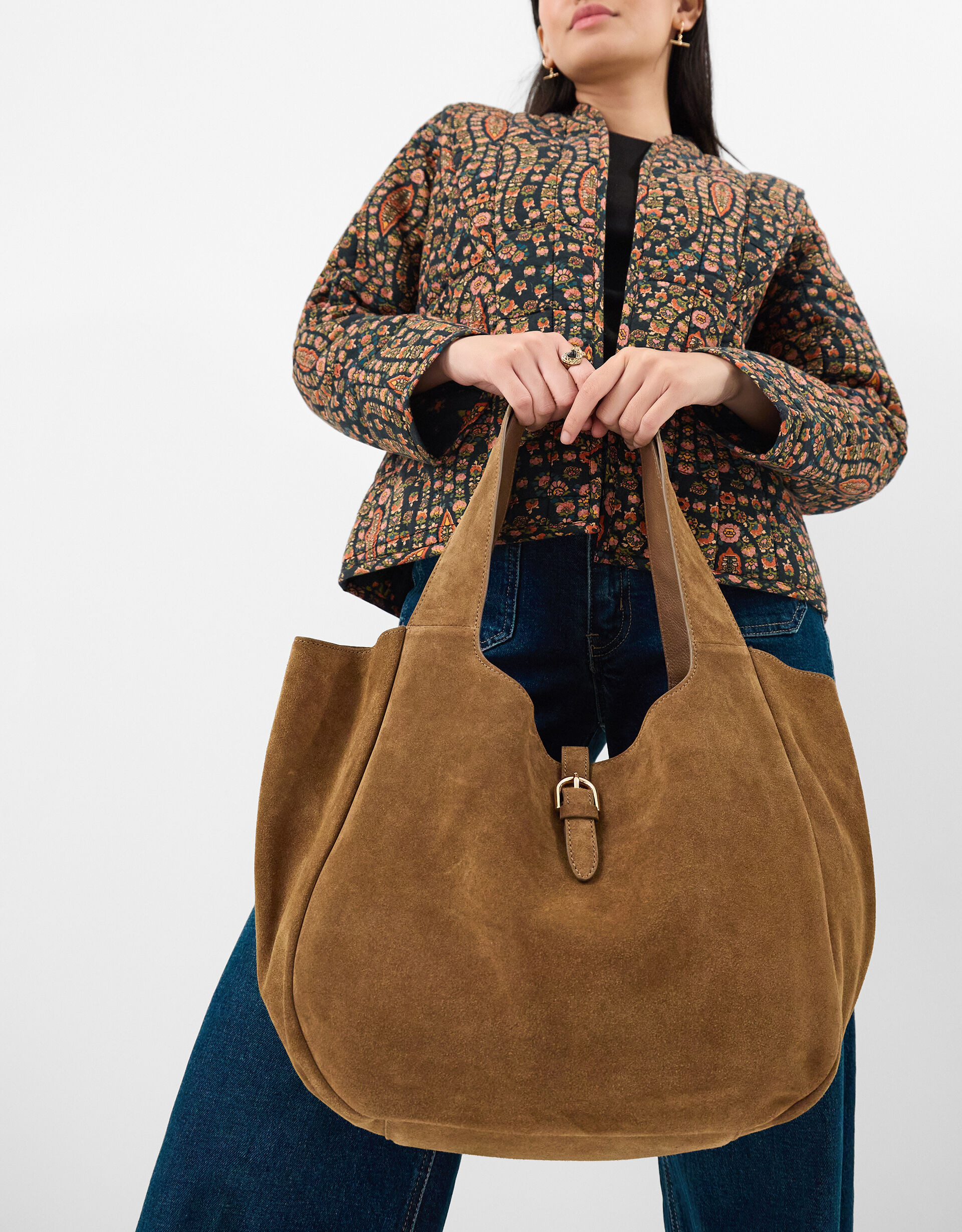 Suede Buckle Tab Shoulder Bag | Accessorize (Global)