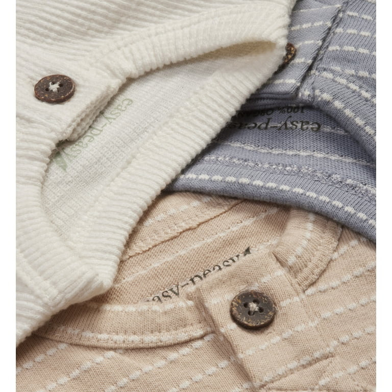 easy-peasy Baby Short Sleeve Henley Stripe Bodysuit, Sizes 0-24 Months | Walmart (US)