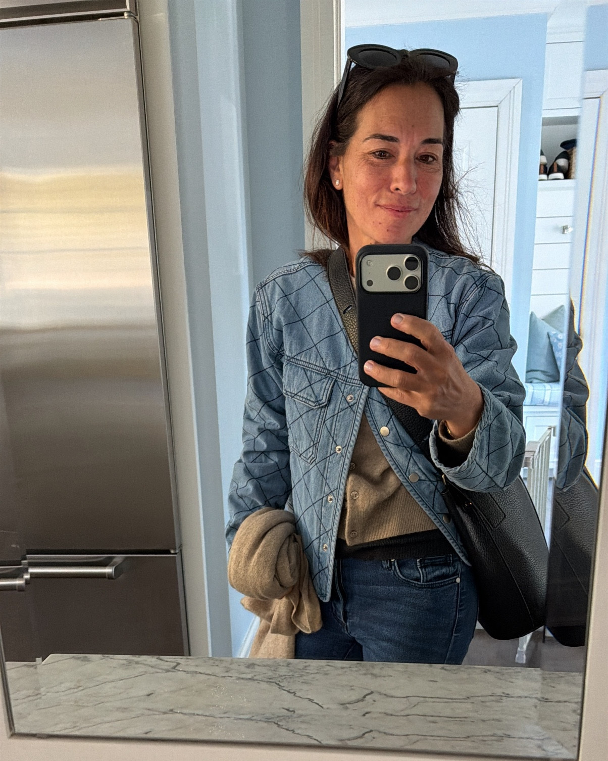 Layering season. Denim on denim on cashmere  

#LTKootd #LTKdayinmylife #LTKgrwm