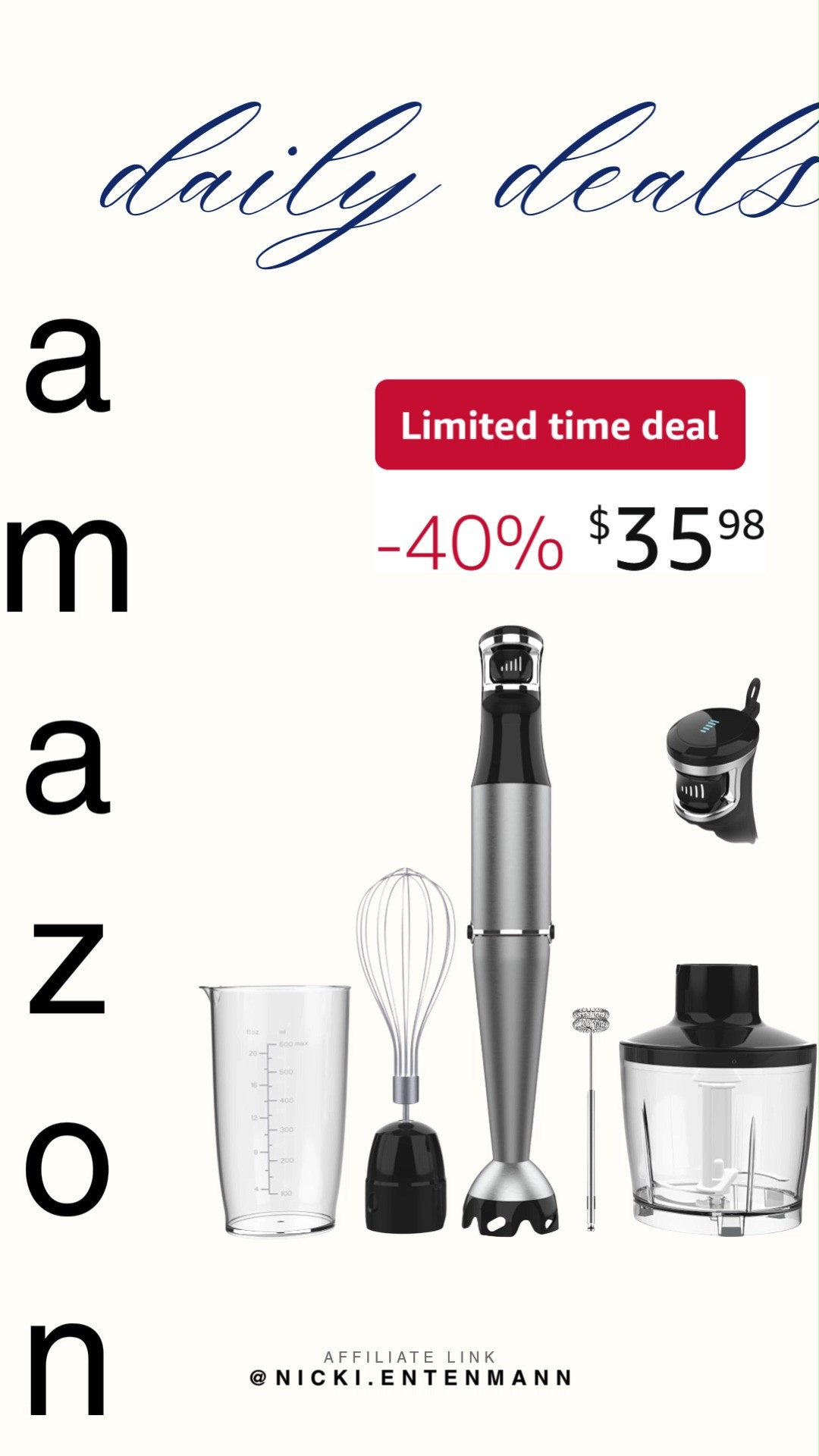 Blend smarter with the Turelar Immersion Blender Handheld Corded Set 1100W. Powerful, sleek, and perfect for smoothies, soups, and sauces while keeping kitchen time fun and easy. 🥤🍲✨  
#immersionblender #handblender #kitchen #cookware #kitchenessentials #foodprep #homeorganization #household #cookingtools #blender 

 #LTKfoodie #LTKHome #LTKSaleAlert