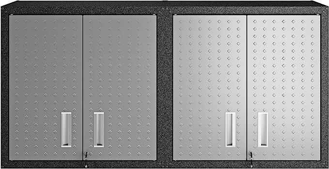Manhattan Comfort Dual Fortress Floating Garage Storage Cabinet, Black/Grey | Amazon (US)