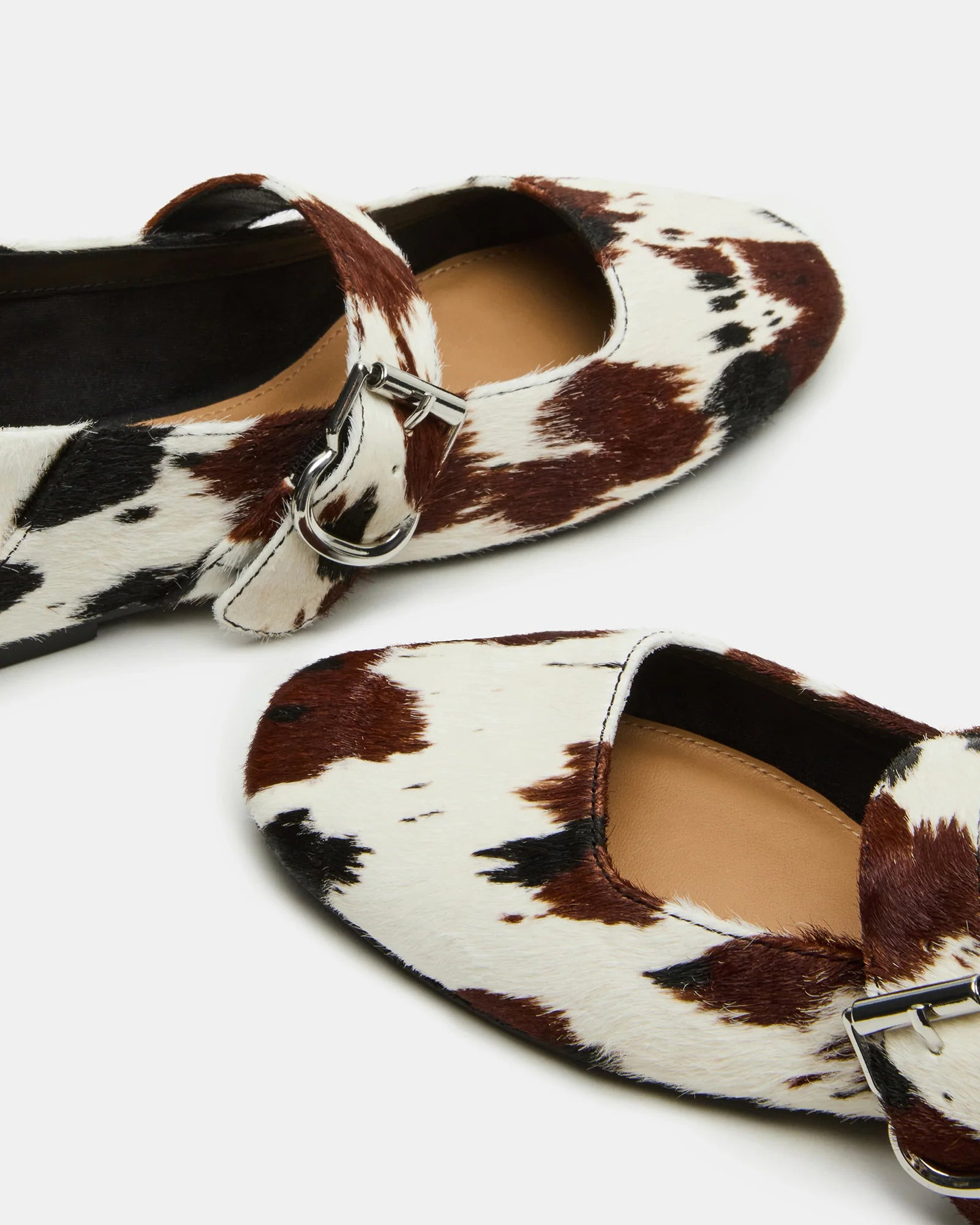 JENNI-C Cow Square-Toe Mary Jane Ballet Flat | Women's Designer Flats | Steve Madden (Canada)