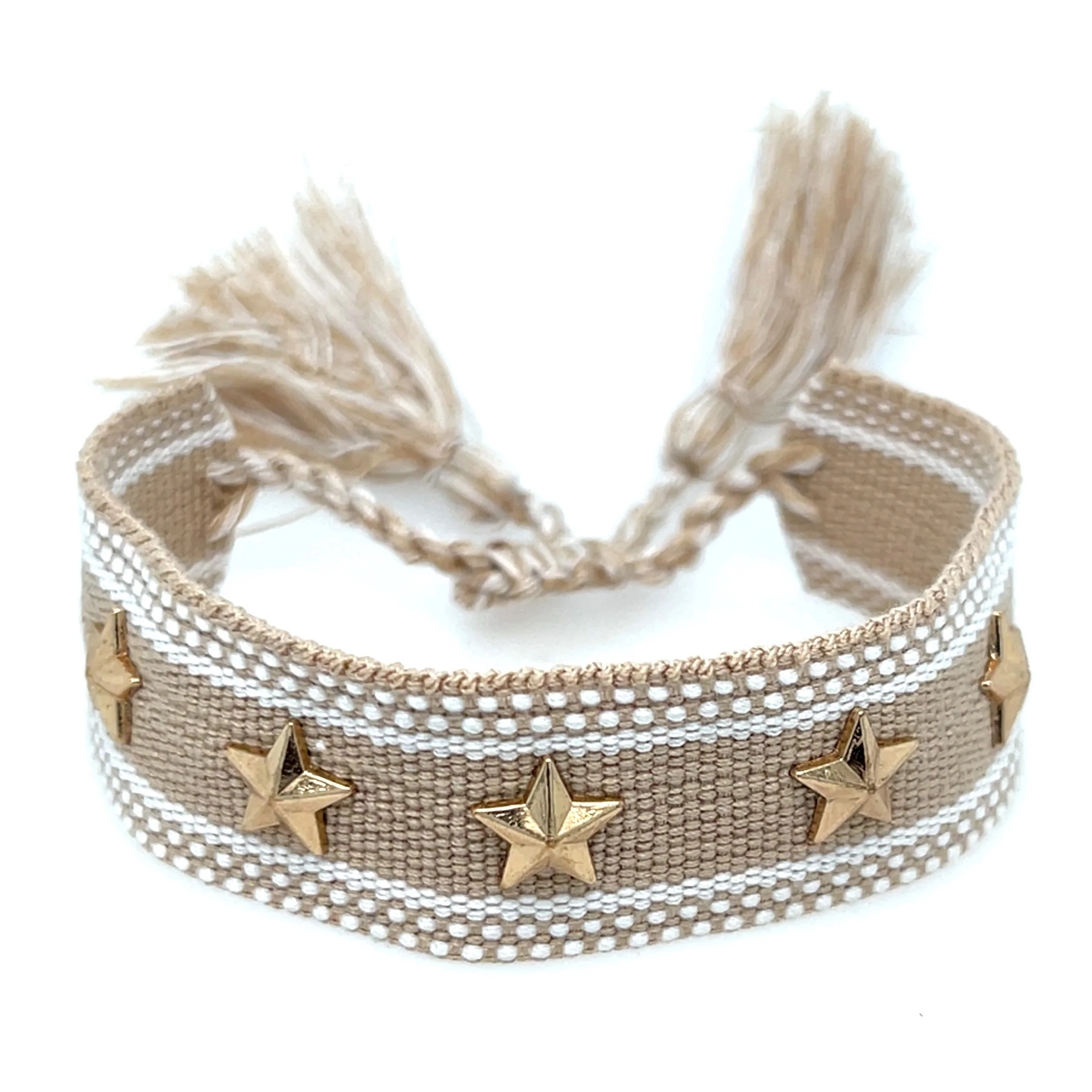 Tan Fabric Star Bracelet | Jennifer Miller Jewelry