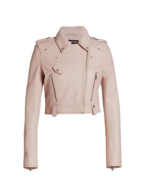 Ciara Leather Cropped Biker Jacket | Saks Fifth Avenue