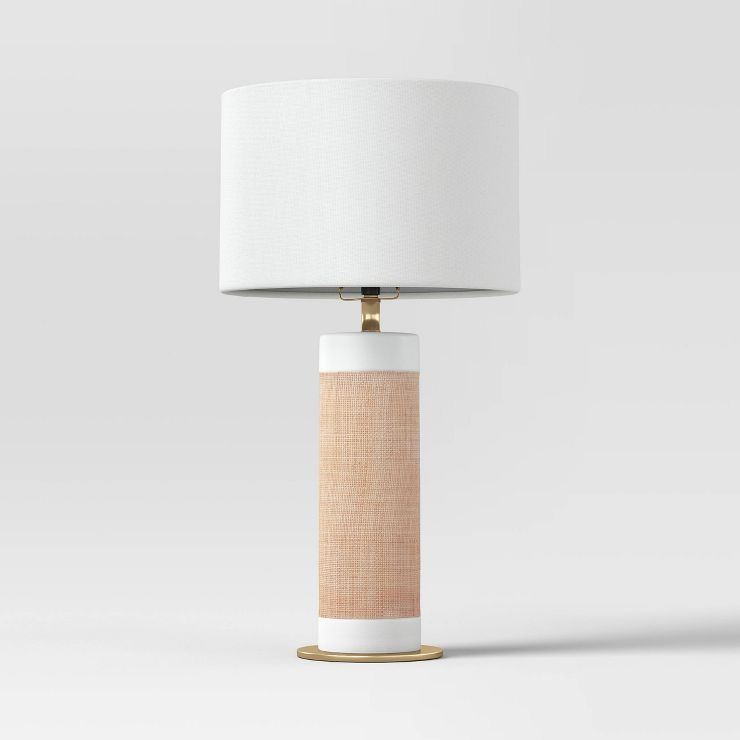 Ceramic Table Lamp with Natural Wrap White - Threshold™ | Target