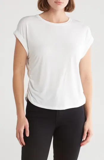 INDUSTRY REPUBLIC CLOTHING Side Ruched Top in White at Nordstrom Rack, Size Large | Nordstrom Rack