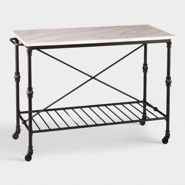 Metal And Marble Finish Laurie Kitchen Cart | World Market