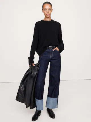 Midweight Cashmere Crew-Neck Sweater | Banana Republic (CA)