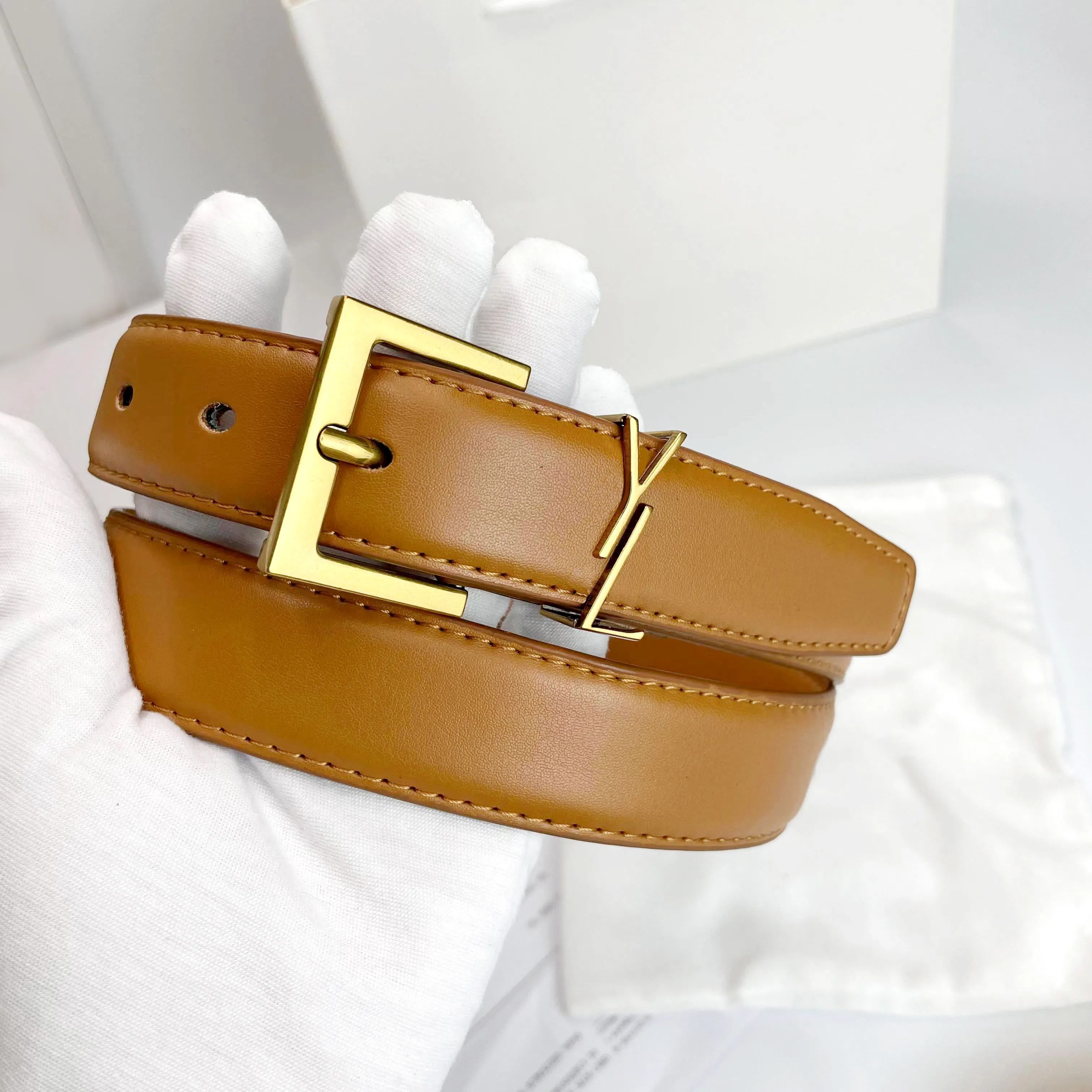 Luxury Designer Belt for Women Genuine Leather Cowhide Width 3cm Men Designers Belts Bronze Buckl... | DHGate