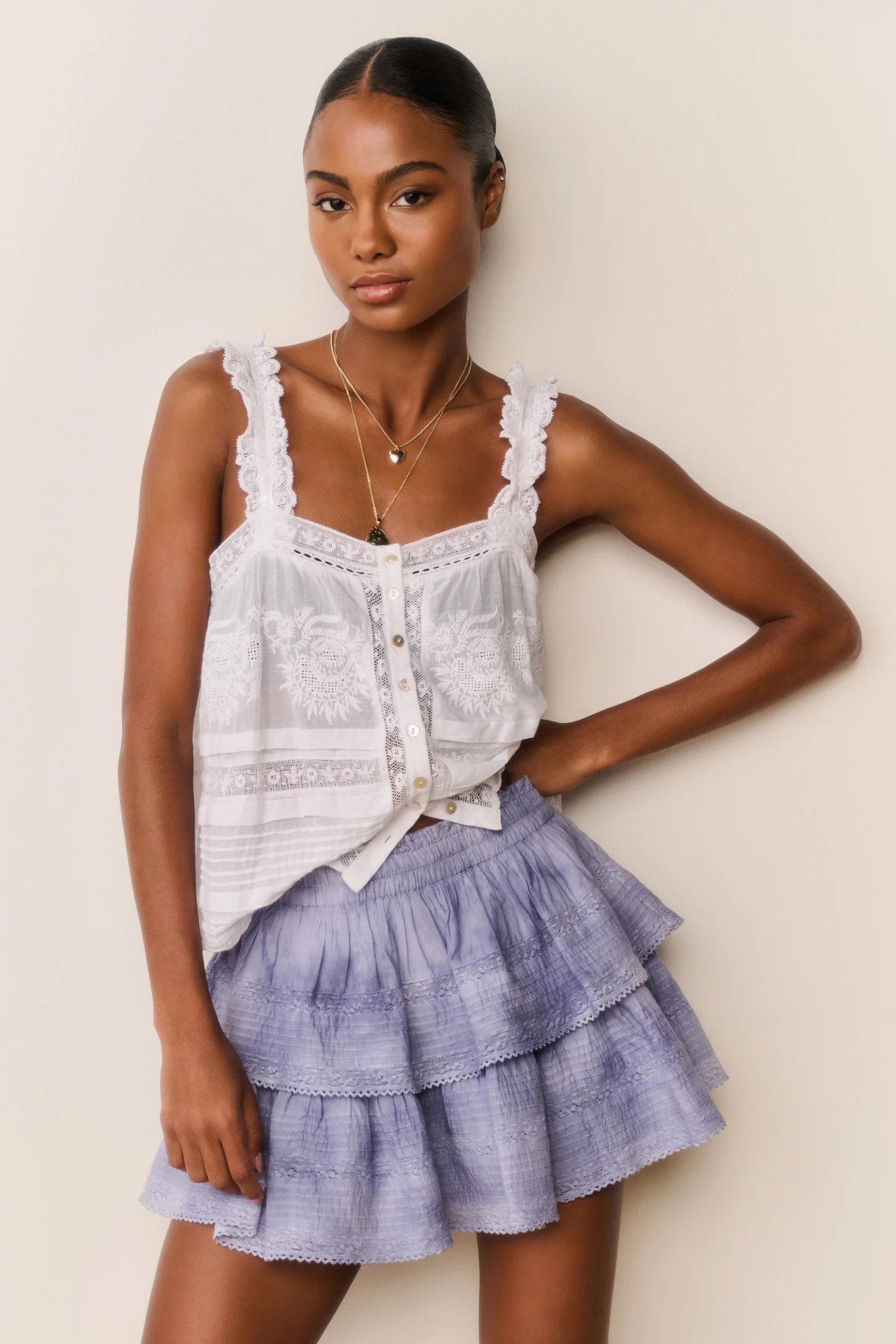 Ruffle Mini Hand-Dyed Skirt | LoveShackFancy