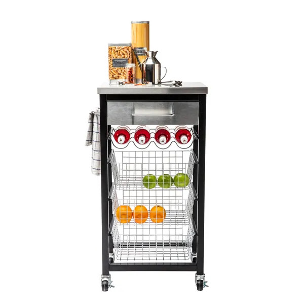 Ashwell Black Kitchen Trolley | Dunelm (migrated)