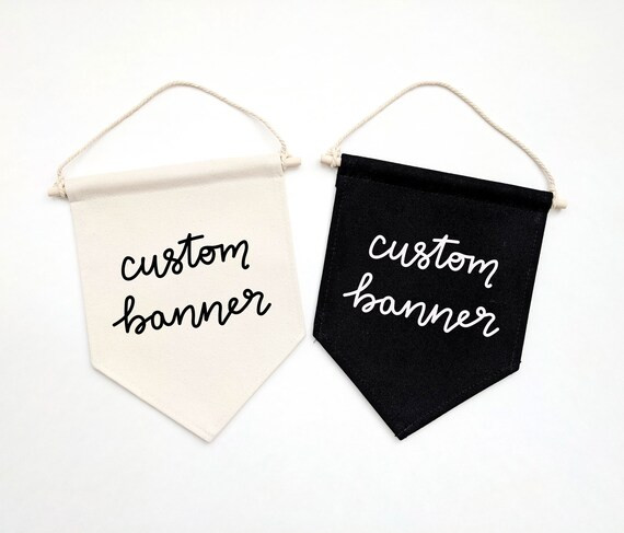 Custom Banner / Round Cursive / Custom Wall Flag | Etsy | Etsy (US)