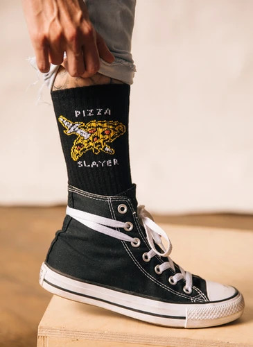 Pizza Crew Socks | Onyx | Slater Vintage
