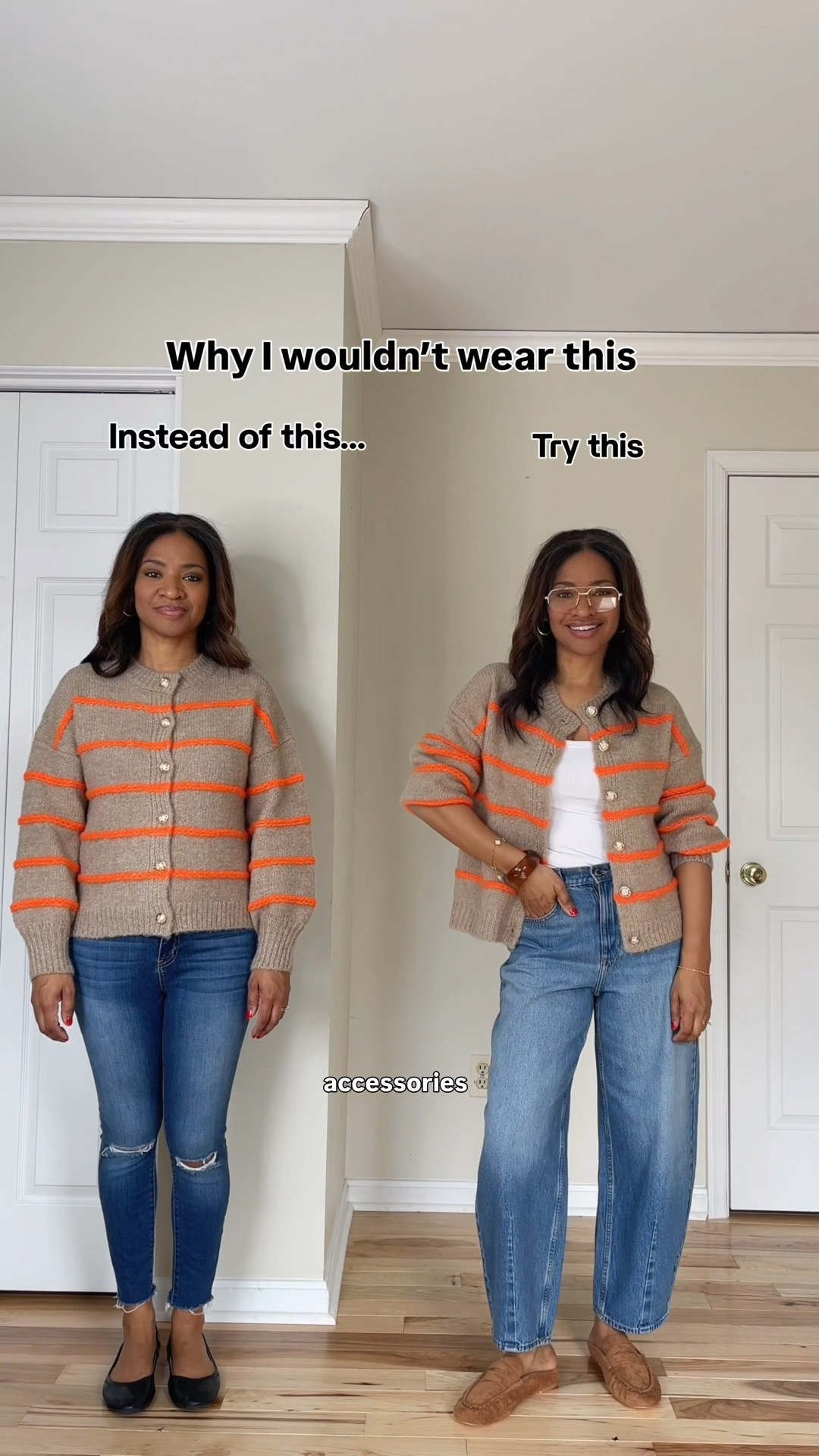 Wearing a medium in the cardigan. And a size 4 in the barrel jeans. The second pair of shoes size up 1/2 because these run small. Wearing a small and the white tank top. ￼￼

#LTKOver40 #LTKgrwm #LTKootd