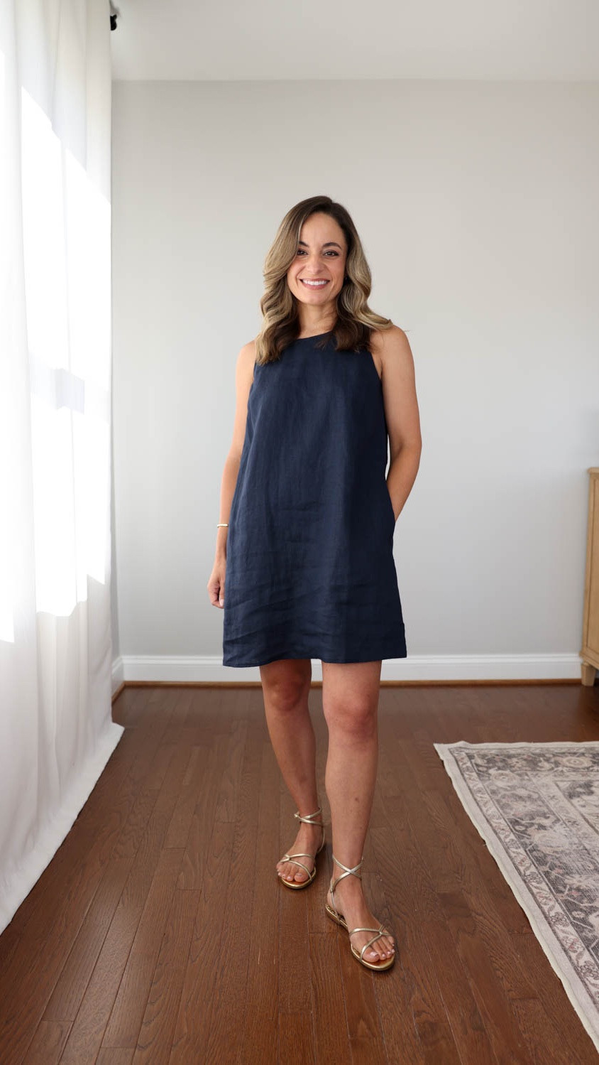 I’m so excited to see more and more petite options from @Quince   #quincepartner 

Here is a look at three petite linen dresses and how they fit me at 4’10” without any alterations! 

100% European Linen Tank Mini Dress: petite xs in deep navy 

100% European Linen Tiered Maxi Dress: petite xs in blue pinstripe - a little large at my waist, size down if between sizes 
100% European Linen Fit & Flare Midi Dress: petite xs in classic mini gingham

#LTKPetite