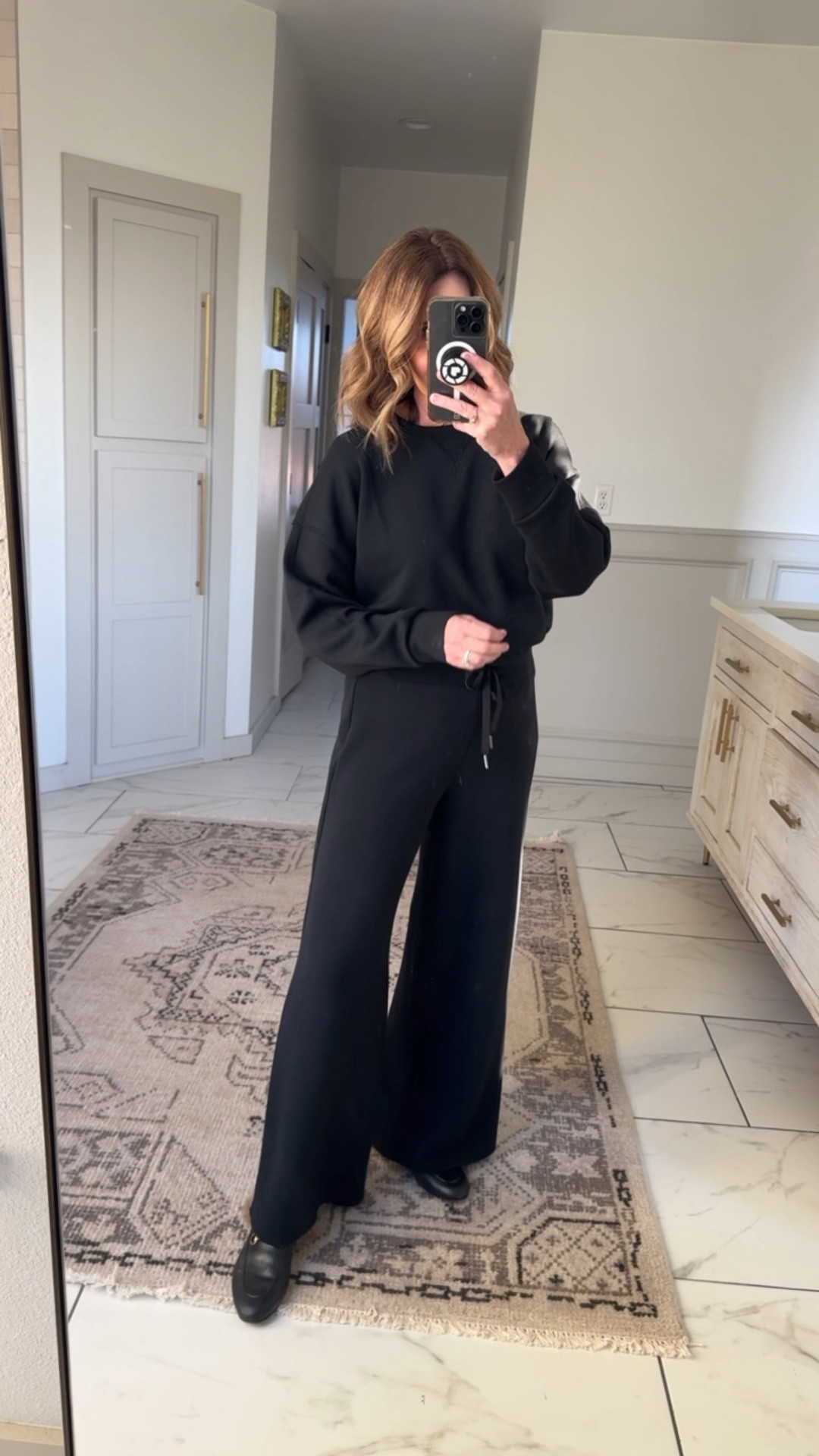 So many fabrics imitate but nothing compares to THE AIRESSENTIALS  by @spanx our code is still active TSHXSPANX 
I'm wearing a medium in the top and wide leg pant 

#LTKOver40 #LTKWatchNow #LTKGiftGuide