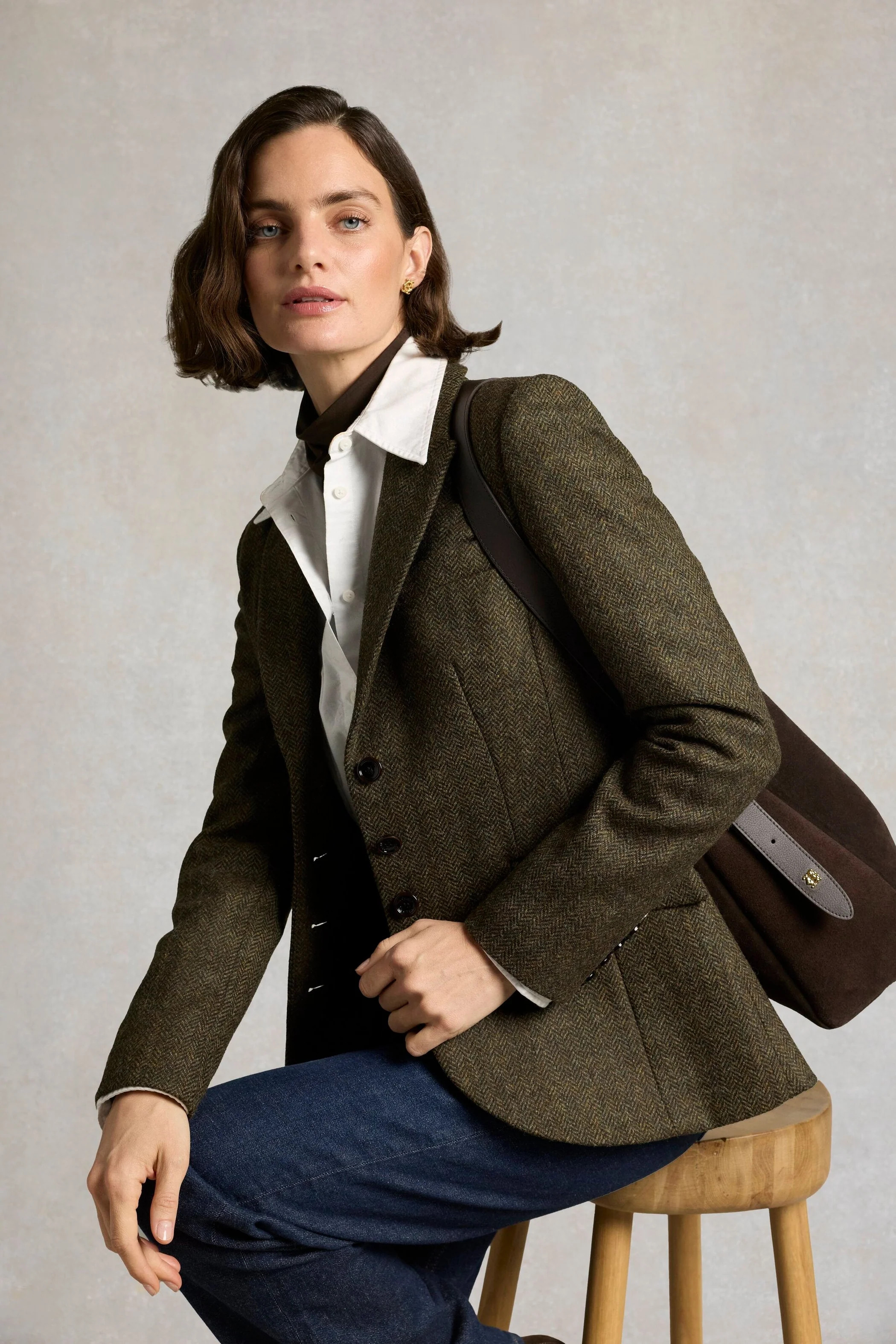 Hacking Jacket (Dark Green Herringbone) | Holland Cooper
