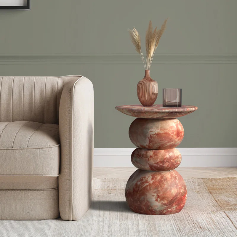 Stephanos Effect Stool End Table Durable Weatherproof Indoor and Outdoor Side Table | Wayfair North America