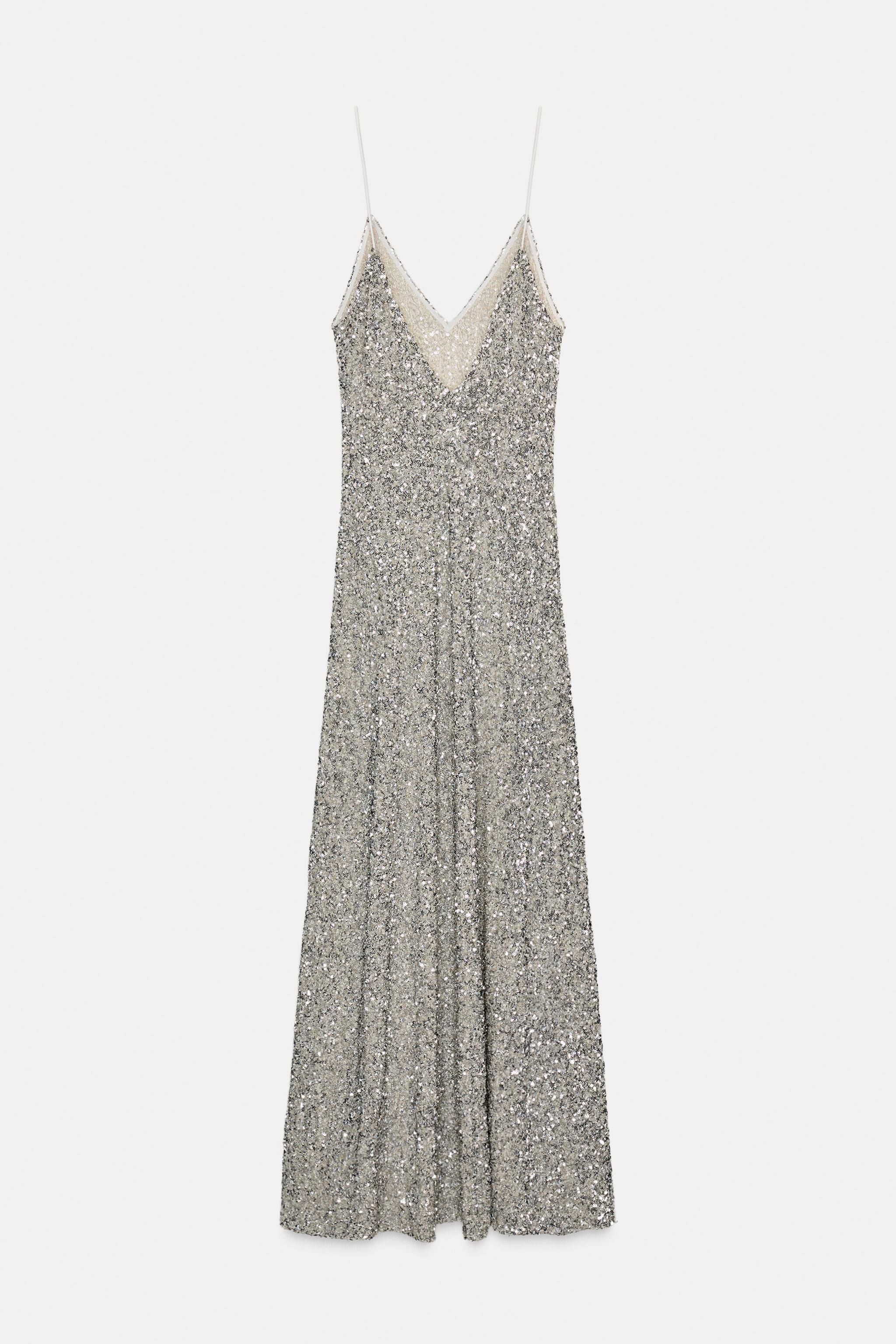 ZW COLLECTION LONG SEQUIN DRESS | Zara US