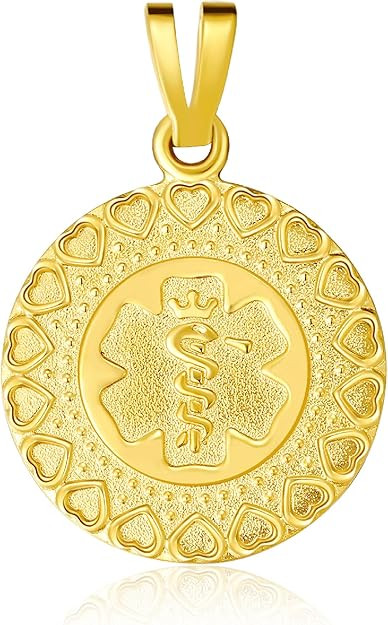 Divoti Custom Engraved Hearts Charm for Medical Alert ID Necklace | 316L Stainless Steel Medical ... | Amazon (US)