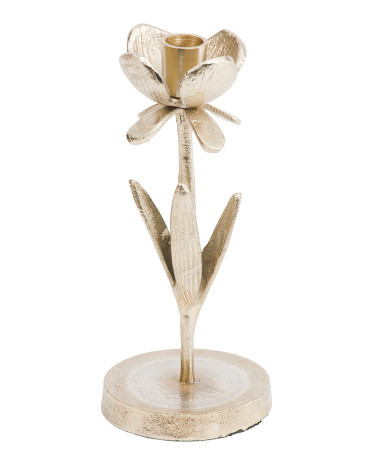 9x4in Flower Bloom Taper Candle Holder | TJ Maxx
