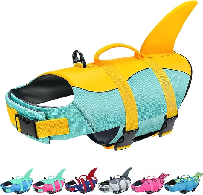 Malier Dog Life Jacket, Ripstop Dog Life Vest with High Buoyancy for Swimming Boating, High Visib... | Amazon (US)