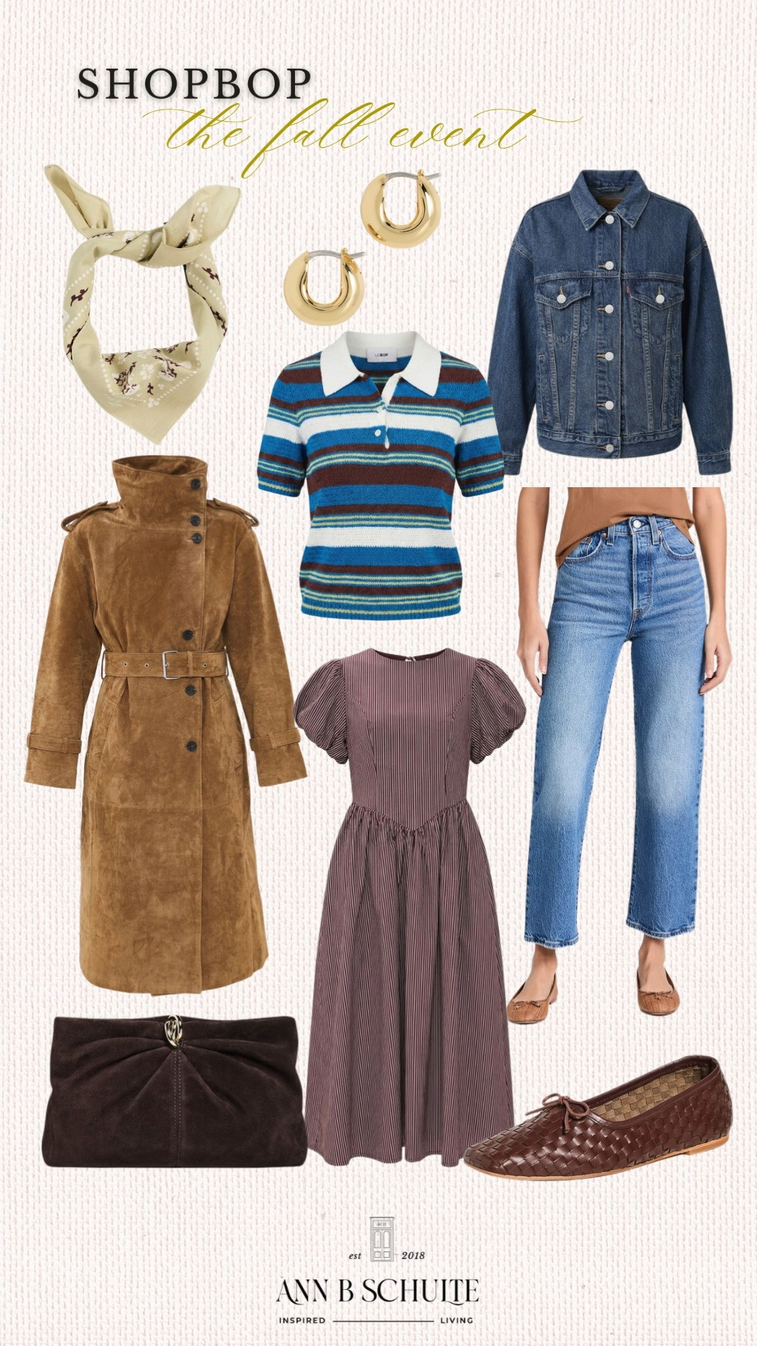 Shopbop’s Fall Event is full of seasonal pieces that make refreshing your wardrobe feel extra tempting. From a suede trench and classic denim jacket to striped knits, feminine dresses, woven flats, and statement accessories, this edit has the perfect balance of timeless and trend-forward style. Rich textures and warm neutrals mix effortlessly with blues and subtle prints for an elevated fall feel. Use code FALL to shop the event and give those saved favorites another look. 🍂🤎🛍️
#Shopbop #ShopbopSale #FallEvent #FallFashion #FallStyle #FallFinds #FallWardrobe #AutumnFashion #FashionFinds 

 #LTKootd #LTKSaleAlert