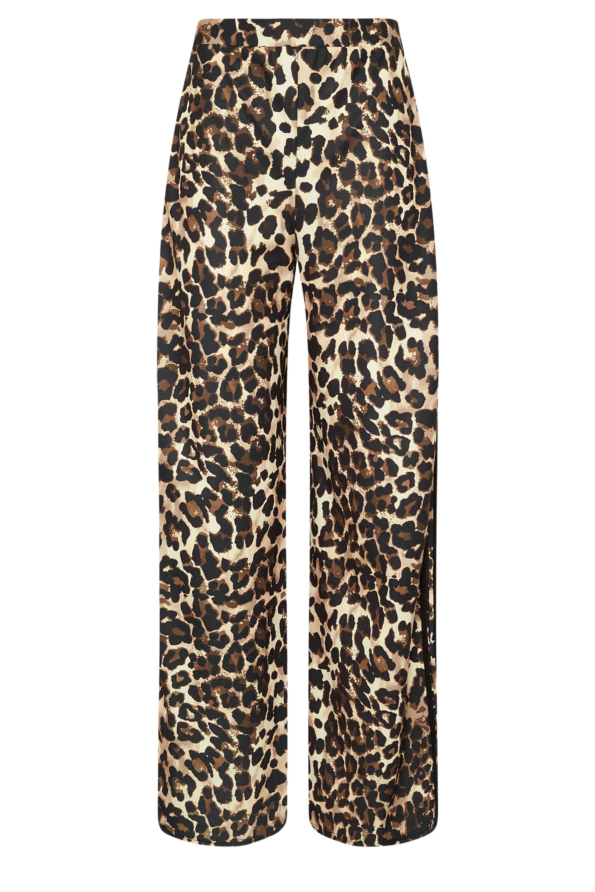 LTS Tall Beige Brown Leopard Print Stripe Trousers | Long Tall Sally