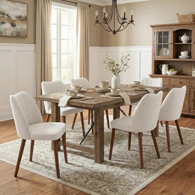 Modern Wooden Dining Chairs, Dining Room Chairs with Wood Legs, Upholstered Dining Chairs | Wayfair North America